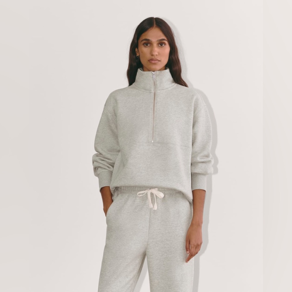Everlane Luxe Half Zip Sweatshirt Sz. Large - Picture 2 of 8